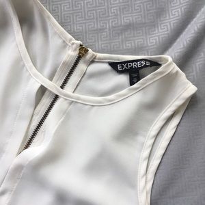 Egg shell colored sleeveless blouse